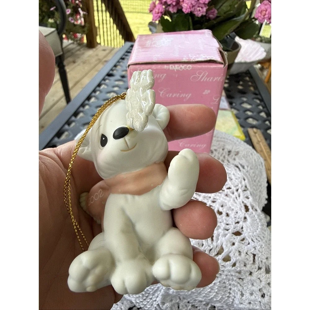 Precious Moments by Enesco Bear Porcelain Hanging Ornament 2002 104209